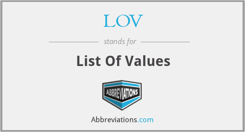 What does LOV stand for?