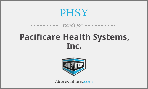 What does PHSY stand for?