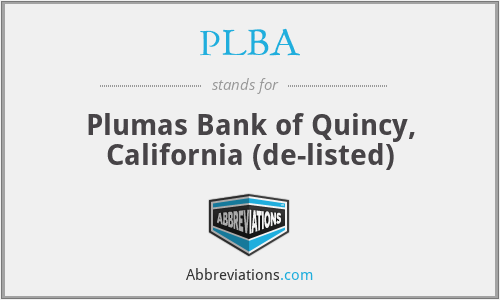 What does PLBA stand for?