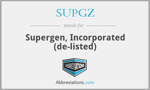 What does SUPGZ stand for?
