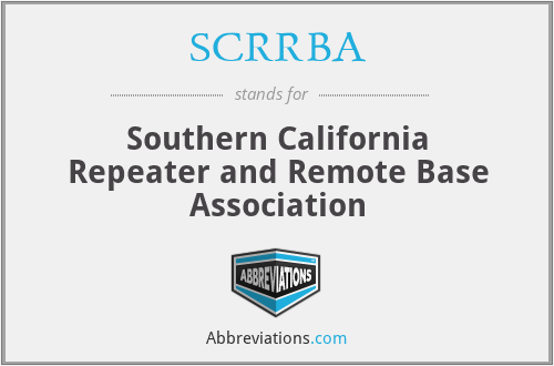 What does SCRRBA stand for?