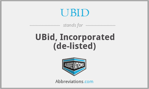 What does UBID stand for?