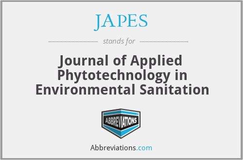 JAPES - Journal of Applied Phytotechnology in Environmental Sanitation