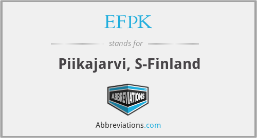 EFPK - Piikajarvi, S-Finland