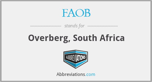 FAOB - Overberg, South Africa
