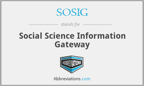 SOSIG - Social Science Information Gateway