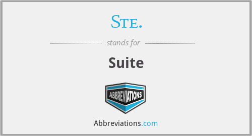 What is the abbreviation for Suite?