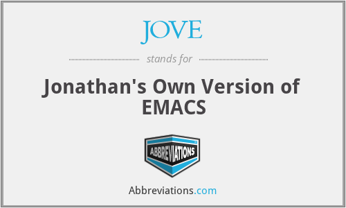 JOVE - Jonathan's Own Version of EMACS