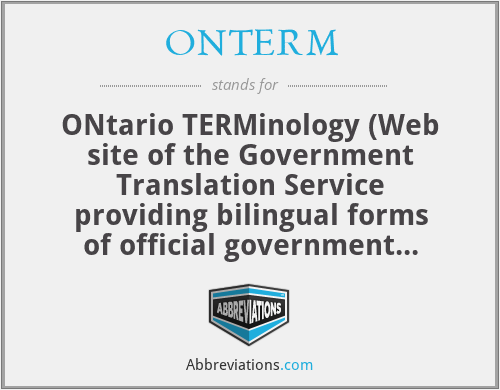 What does ONTERM stand for?