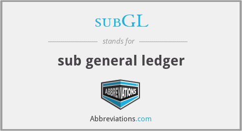 subGL - sub general ledger