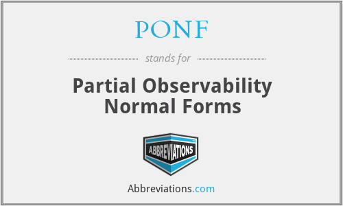 PONF - Partial Observability Normal Forms