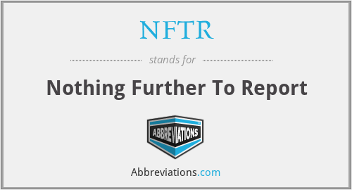 What does NFTR stand for?