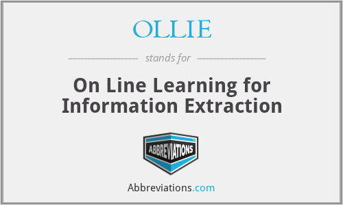 OLLIE - On Line Learning for Information Extraction