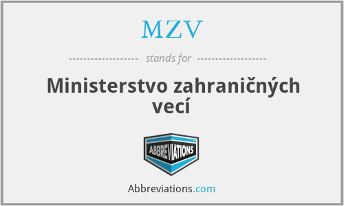 MZV - Ministerstvo zahraničných vecí