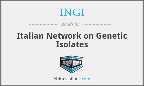 INGI - Italian Network on Genetic Isolates