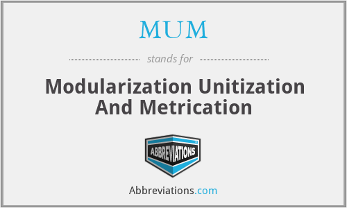 What does unitization stand for?