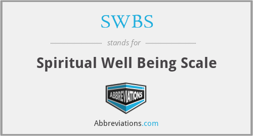 SWBS - Spiritual Well Being Scale