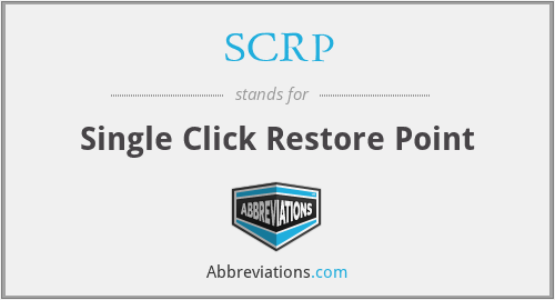 SCRP - Single Click Restore Point