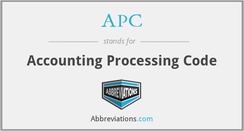 APC - Accounting Processing Code