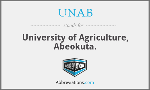 UNAB - University of Agriculture, Abeokuta.