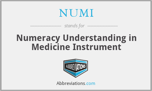 NUMI - Numeracy Understanding in Medicine Instrument