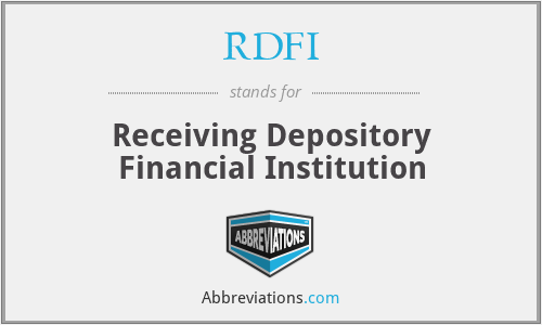What does RDFI stand for?