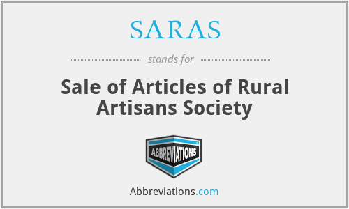 SARAS - Sale of Articles of Rural Artisans Society