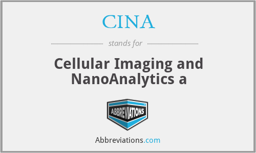 CINA - Cellular Imaging and NanoAnalytics a
