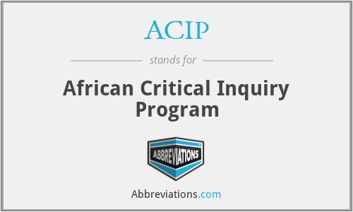 ACIP - African Critical Inquiry Program