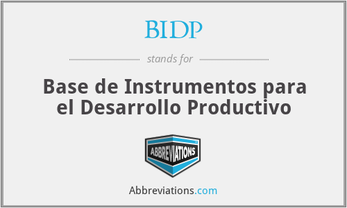 BIDP - Base de Instrumentos para el Desarrollo Productivo
