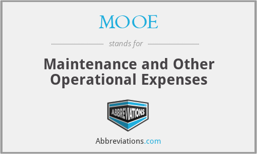 MOOE - Maintenance and Other Operational Expenses