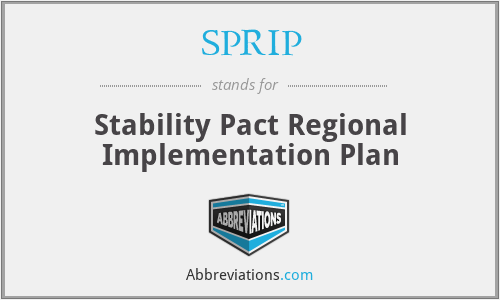 SPRIP - Stability Pact Regional Implementation Plan