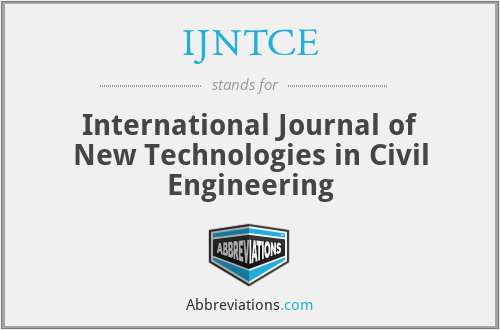 IJNTCE - International Journal of New Technologies in Civil Engineering