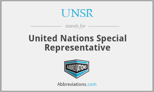 UNSR - United Nations Special Representative