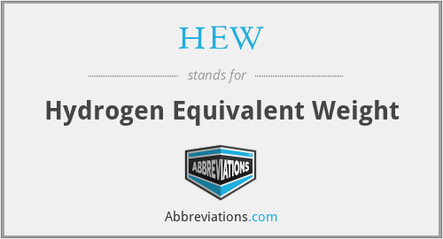 HEW - Hydrogen Equivalent Weight