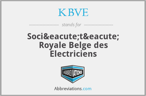 KBVE - Société Royale Belge des Electriciens
