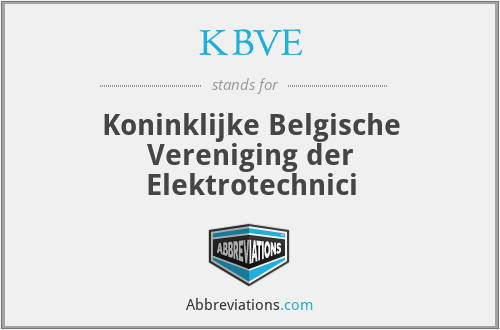 KBVE - Koninklijke Belgische Vereniging der Elektrotechnici