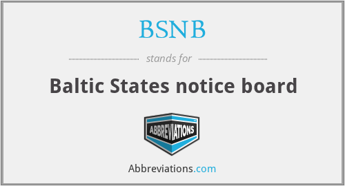 BSNB - Baltic States notice board