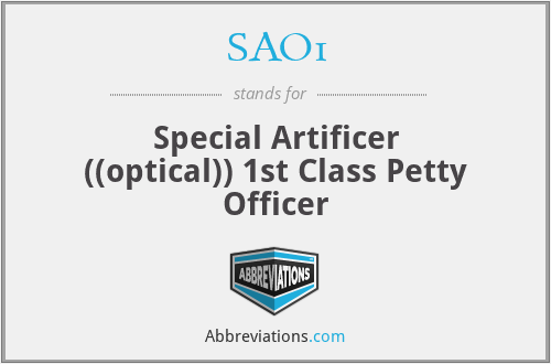 SAO1 - Special Artificer ((optical)) 1st Class Petty Officer