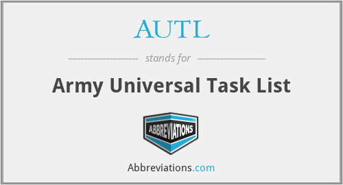 AUTL Army Universal Task List