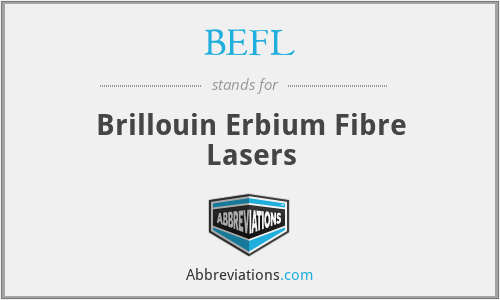 BEFL - Brillouin Erbium Fibre Lasers