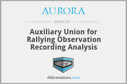 AURORA - Auxiliary Union for Rallying Observation Recording Analysis
