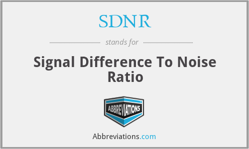 What does SDNR stand for?