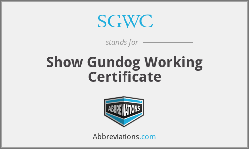 show gundog working certificate