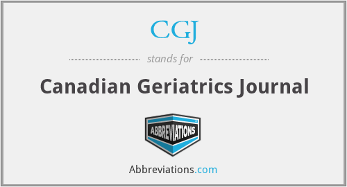 CGJ - Canadian Geriatrics Journal