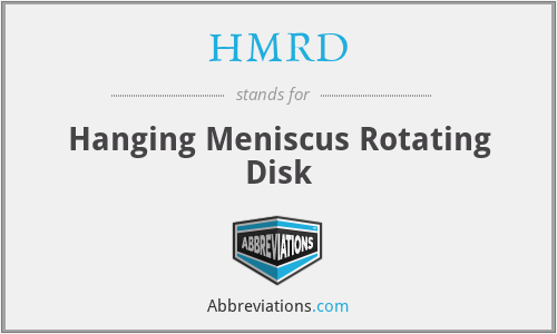HMRD - Hanging Meniscus Rotating Disk