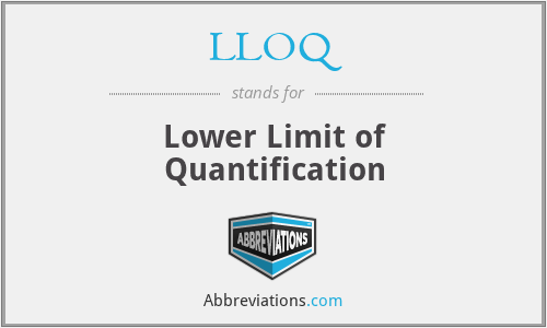 What does LLOQ stand for?