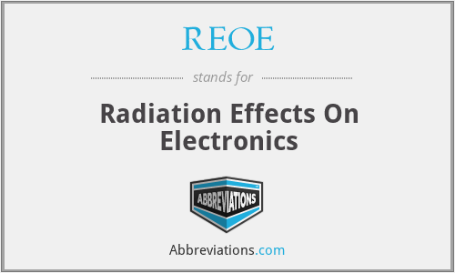 REOE - Radiation Effects On Electronics