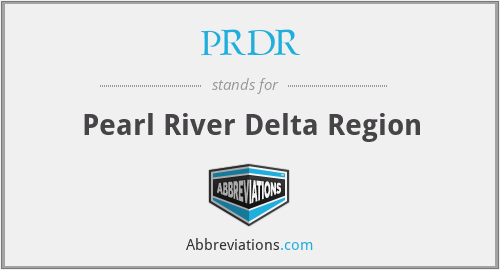 What does PRDR stand for?