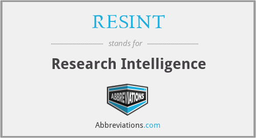 RESINT - Research Intelligence
